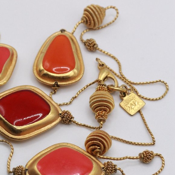 ANNE KLEIN COUTURE POURED GLASS MULTI COLOR NECKLACE - Picture 5 of 10